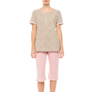 PYJAMA CAPRI MINT LEOPARD