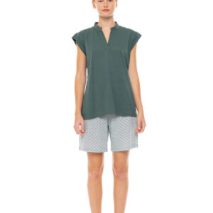 PYJAMA SHORTS FOREST GREEN GEO
