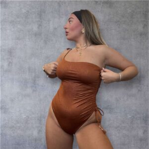 BODYSUIT ONE SHOULDER CINNAMON